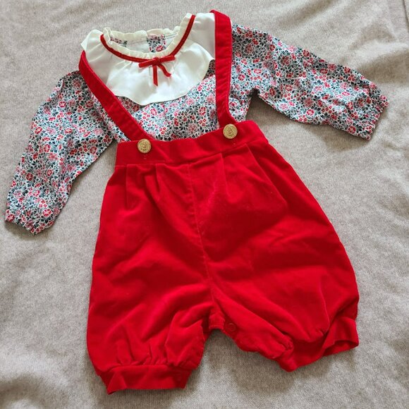 Janie & Jack Holiday Baby Top Only 18–24M Floral Ruffle Collar Christmas Lined - Picture 10 of 10